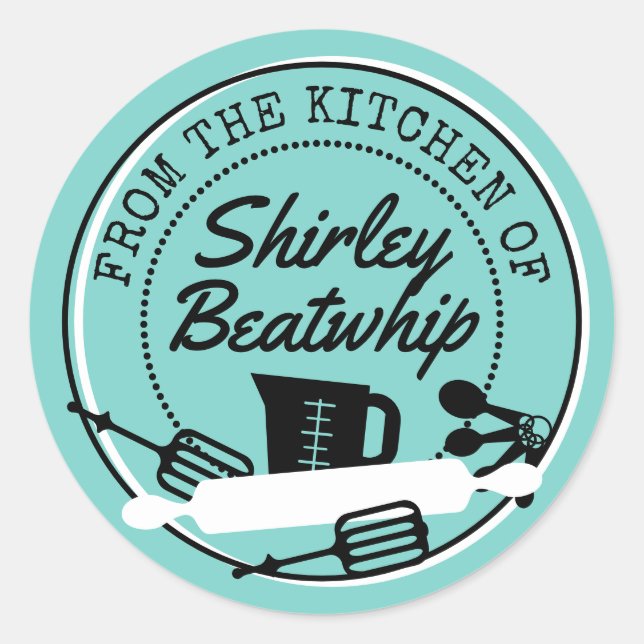 Adesivo Retro-utensílios de cozedura da cozinha (Frente)