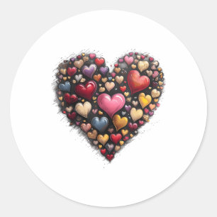 Adesivo Retro Valentine Day Hearts Brushaft Coquette He