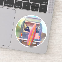 Retro Van Surfboard Beach Vibes da Califórnia