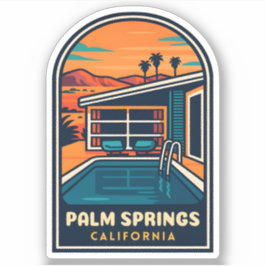 Adesivo Retro Viagens vintage Palm Primaveras California
