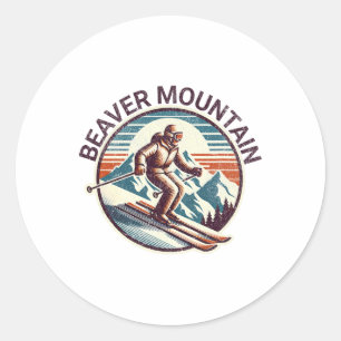 Adesivo Retro Vintage Beaver Mountain Utah Resort Wint