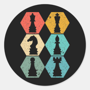 Adesivo Retro Vintage Chess Pizes Sunset Poster