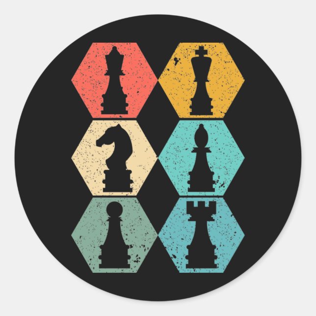 Adesivo Retro Vintage Chess Pizes Sunset Poster (Frente)