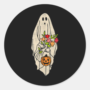 Adesivo Retro Vintage Gnoovy Halloween Flower Ghost Pumpki