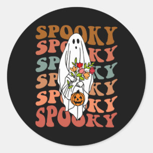 Adesivo Retro Vintage Gnoovy Halloween Spooky Flower Ghost