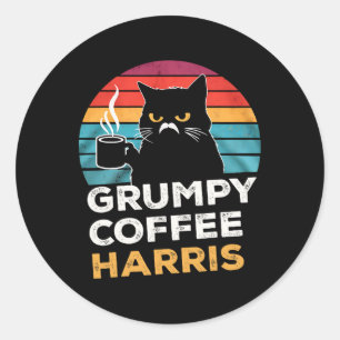 Adesivo Retro Vintage Grumpy Coffee Harris