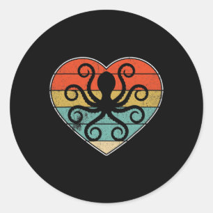 Adesivo Retro Vintage Octopus Love Heart Namorados Zoohold