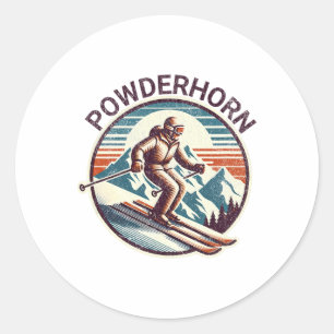 Adesivo Retro Vintage Powderhorn Colorado Ski Resort Winte