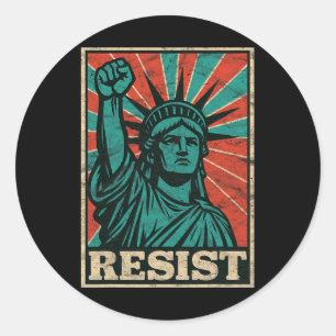Adesivo Retro Vintage Resiste Traço Fascismo De Liber