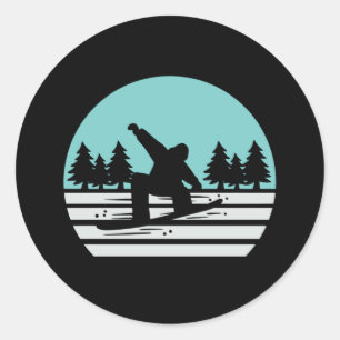 Adesivo Retro Vintage Snowboard
