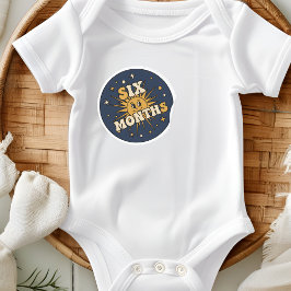 Adesivo Retro Vintage Sun Baby Six Months Milestone