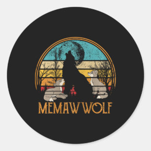 Adesivo Retro Vintage Sunset Wolf Grandma Dia de as mães M