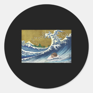 Adesivo Retro Vintage Surfando Uma Onda Animal Fofoouriço-