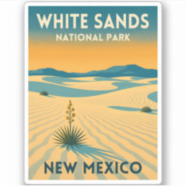 Adesivo Retro Vintage Travel White Sands National Park
