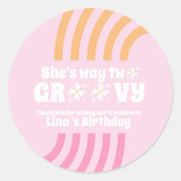 Retro Way 2 Groovy Daisy Flower Birthday Pink