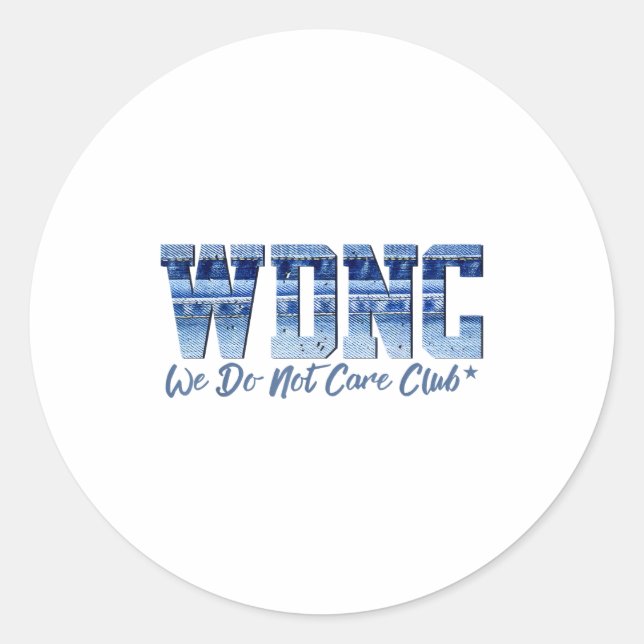 Adesivo Retro Wdnc Club We Do Not Care Denim Graphic Style (Frente)