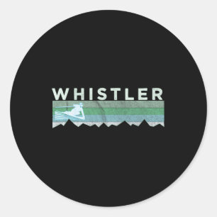 Adesivo Retro Whistler Bc Canadá Estilo Distressed Esqui 
