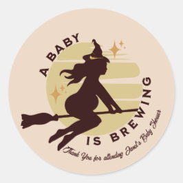 Adesivo Retro Witch Baby está Grávida Chás de Bebê