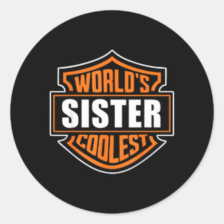 Adesivo Retro Worlds Coolest Sister Matching Family