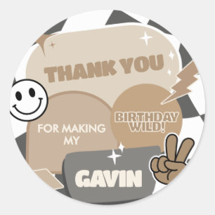 Adesivo Retro Young Wild e Três Festas de aniversário