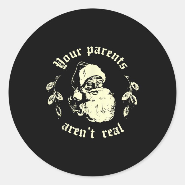 Adesivo Retro Your Parents Aren't Real Santa Funny Christm (Frente)