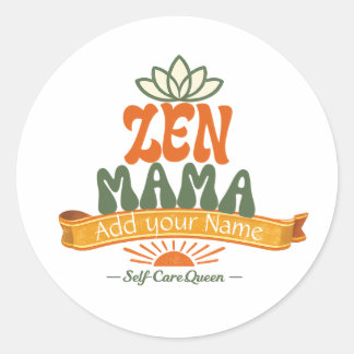 Adesivo Retro Zen Mama Yoga Lotus Personalized Art Sticker