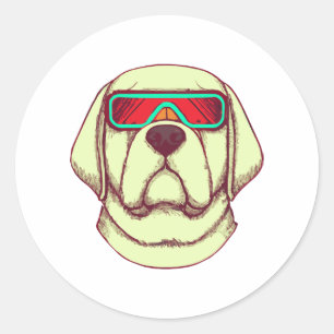 Adesivo Retrofuturismo Labrador Cão Varejista