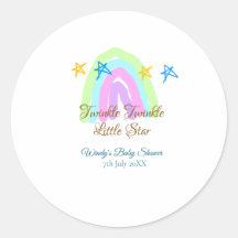 Retrorre o arco-íris brilha pequenas estrelas baby