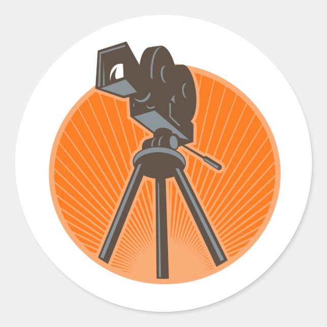 Adesivo Retrospectiva da câmara de filmes de 35 mm Vintage (Frente)