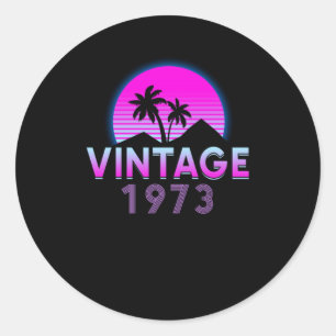 Adesivo Retrowave Vintage 1973 Aniversário Idea