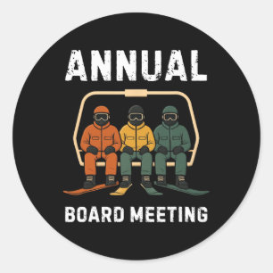 Adesivo Reunião Anual da Diretoria Snowboard Pai Esqui Div