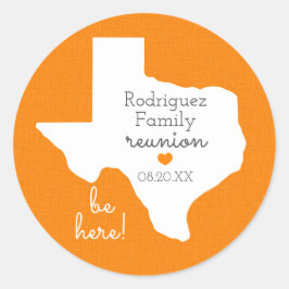 Adesivo Reunião da Família Orange State of Texas
