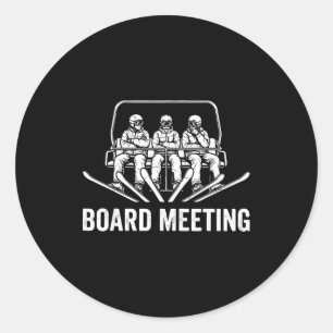 Adesivo Reunião de Conselho de Snowboard Esquiador Elevado