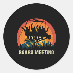 Adesivo Reunião de Conselho de Snowboard Esquiador Elevado