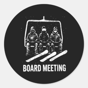 Adesivo Reunião de Conselho de Snowboard Esquiador Elevado