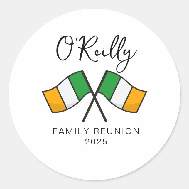 Adesivo Reunião de Família da Bandeira da Irlanda  (Frente)