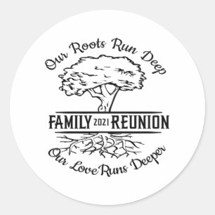 Adesivo Reunião Familiar 2021 Nossas Raízes Correm Árvo