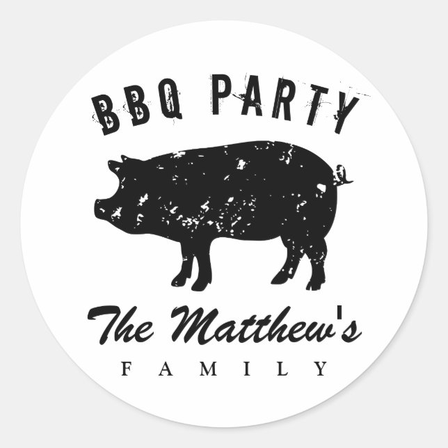 Adesivo Reunião familiar de nome personalizado CHURRASCO d (Frente)