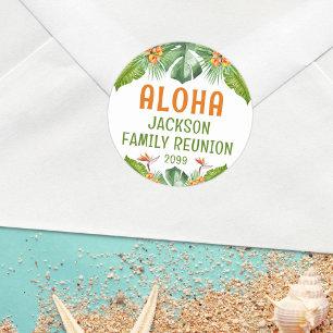 Adesivo Reunião Familiar Palm Tropical Aloha Watercolor