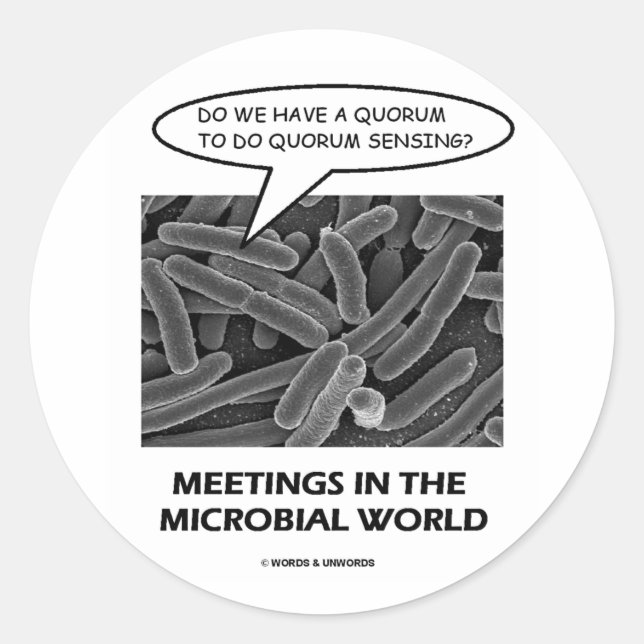 Adesivo Reuniões No Mundo Microbiano (Sensor De Quórum) (Frente)