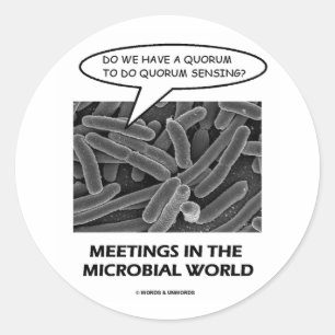 Adesivo Reuniões No Mundo Microbiano (Sensor De Quórum)