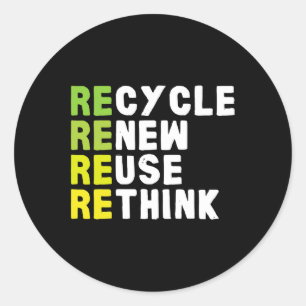Adesivo Reutilização de reciclares Renovar Repensar Crise