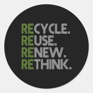 Adesivo Reutilização do reciclar Renovar Repensar Crise Am