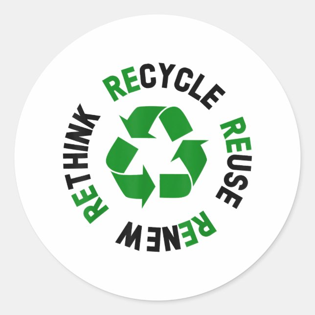 Adesivo Reutilização do reciclar Renovar Repensar o Ambien (Frente)