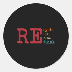 Adesivo Reutilização do Reciclar Vintage Renew ReThink Ear
