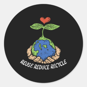 Adesivo Reutilizar Reduzir Reciclar Salvar Planeta do Dia 