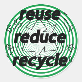 Adesivo Reutilize a redução do verde e branco do Reciclar