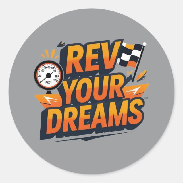 Adesivo “Rev Your Dreams Car Sticker – Racing Inspired (Frente)