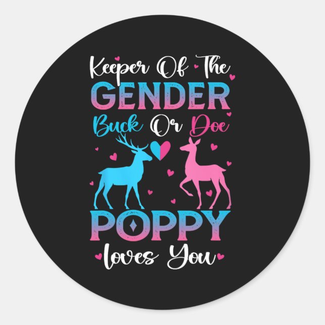 Adesivo Reveal Buck Ou Doe Poppy Te Ama (Frente)
