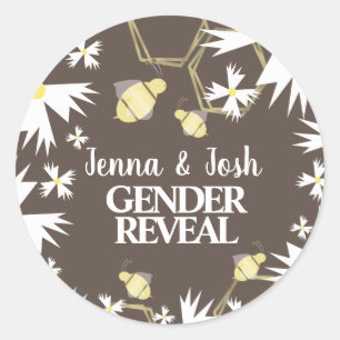 Adesivo Revelação de Bebês e Gênero Floral